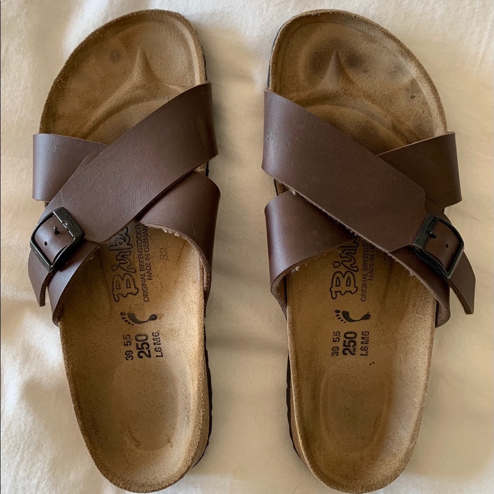 Birkenstock Brown Leather Sandals. Size 39